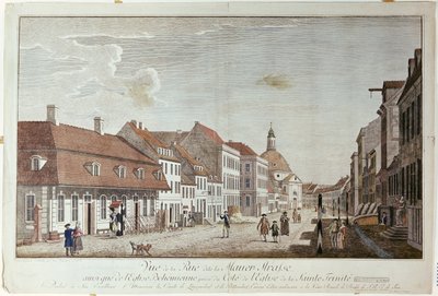 Uitzicht op Mauer Strasse, Berlijn, 1776 door Johann Georg Rosenberg